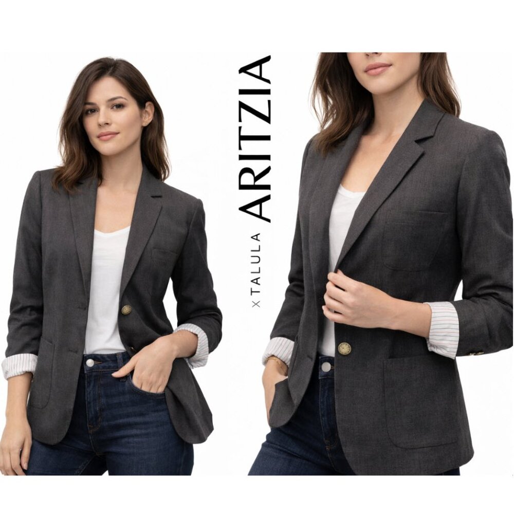 Aritzia Talula Wool Blazer Exeter Grey Tailored jacket size 10